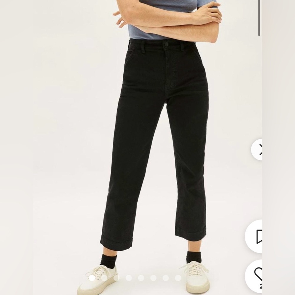 EVERLANE straight leg crop pants black, black jeans size 6